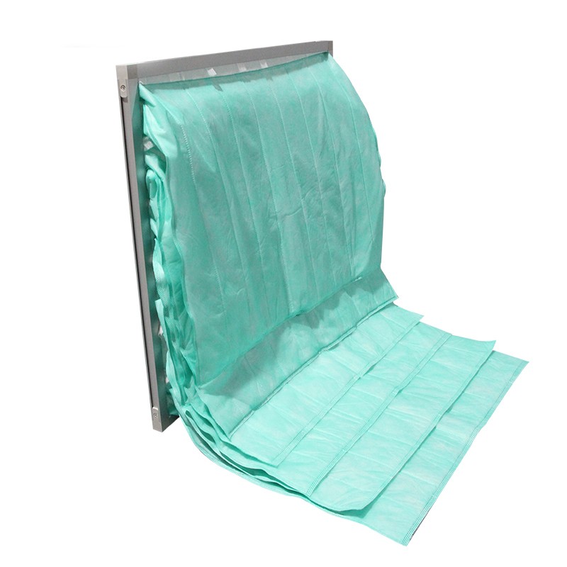 Customized Pocket Filter With F6 F7 F8 Fiberglass Medium Efficiency Non-woven Matel Frame With Low Price As Replacement