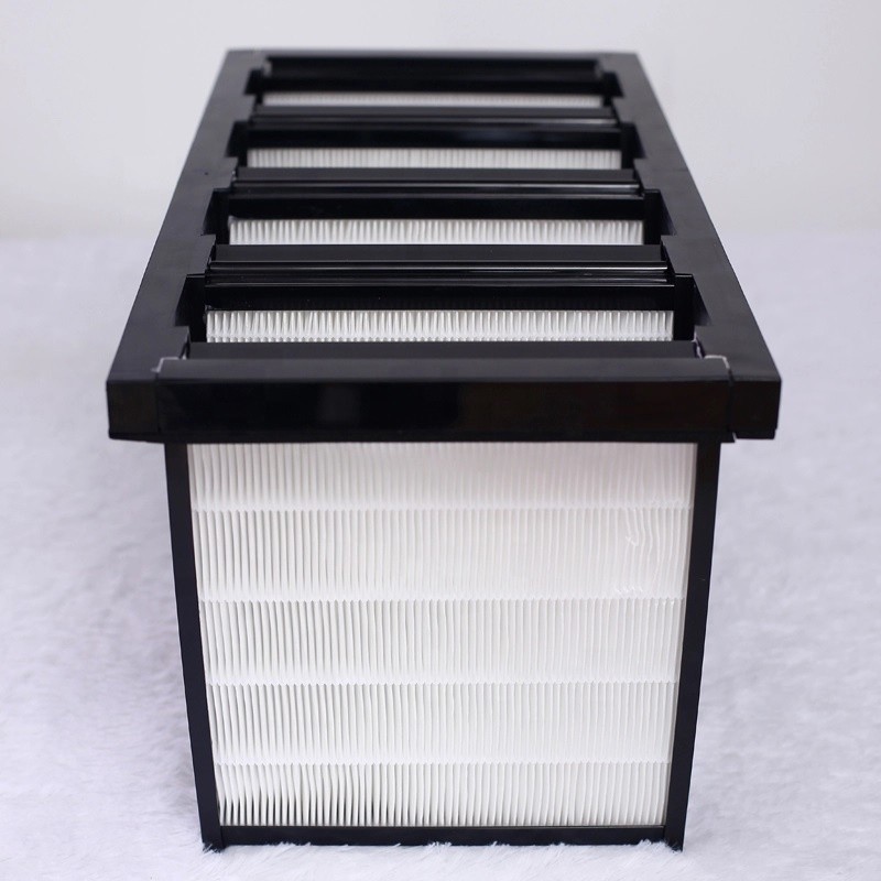 Hepa W V Shape Air Filter 99.99% Bank Type Glassfiber Media Replacement Filter For HVAC System