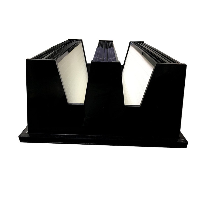 Hepa W V Shape Air Filter 99.99% Bank Type Glassfiber Media Replacement Filter For HVAC System