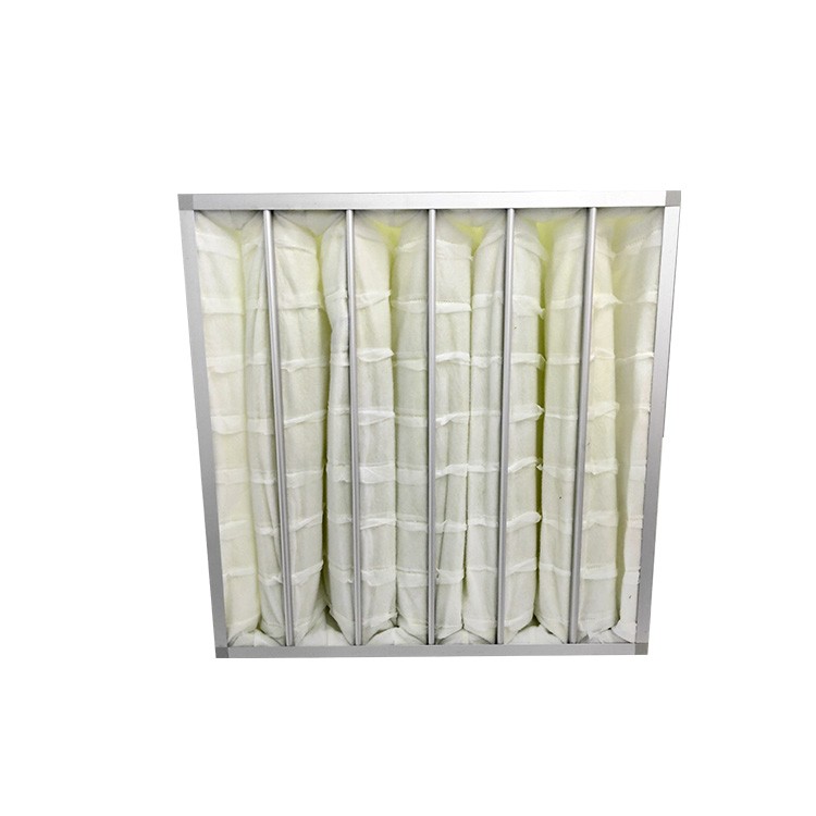 Customized Good Material Replacement Pocket Filter With F6 F7 F8 Fiberglass Medium Efficiency Non-woven Metal Frame